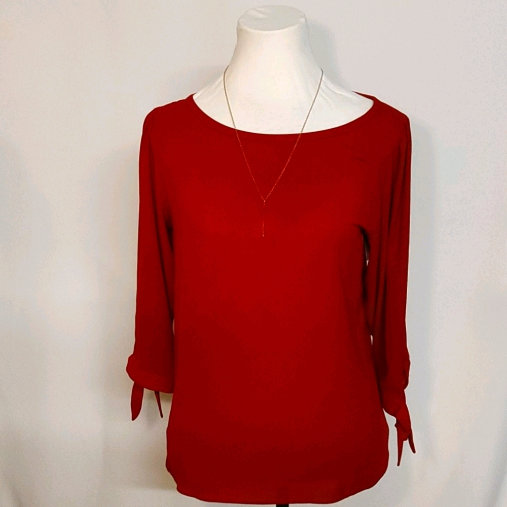 LOFT Red Long Sleeve Shirt